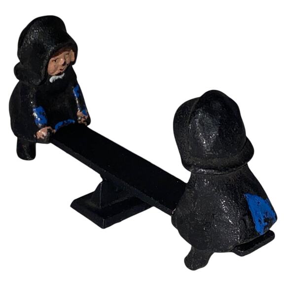 Vintage John Wright Cast Iron Amish 2 Girls on Teeter Totter 1997 Figures - A267 - Picture 2 of 10